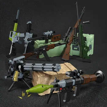 Оръжие Sniper Оръдие градивните елементи на Играчки Gatling Пистолет Блокове Военни Солдатские Аксесоари Микроблоки Играчки за Момчета Детски Подарък