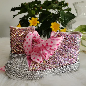 Парусиновая ръчно изработени обувки с кристали за момичета, Дамски обувки за децата и майките, парусиновая обувки с бонбони, маратонки с перли за рожден Ден на момиче, за Сватба