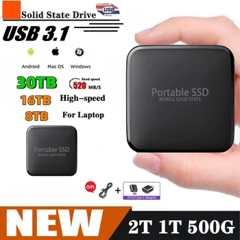 Популярният SSD Твърд диск с капацитет 1 TB, 500 G, с висока скорост твърд диск, Преносим външен mobile устройство за съхранение на голям обем за настолни КОМПЮТРИ/лаптопи