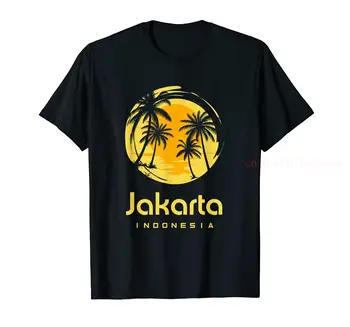 Тениска от 100% памук, Индонезия Джакарта, мъжки И дамски УНИСЕКС тениски, размер S-6XL