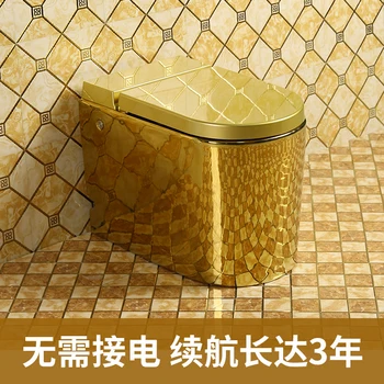 Тоалетна чиния Golden Pulse, местна лукс, творчески и персонални, тоалетна чиния без резервоар за вода, тоалетна чиния с цветен седалка в европейски стил KTV, хотел