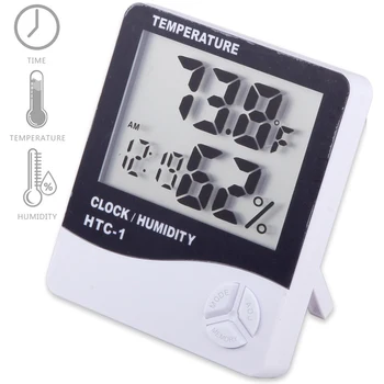 Удължаване на миглите, LCD дигитален термометър, влагомер за присаждане на мигли, Тестер за температура и влажност на въздуха, метеорологичната станция, Часовници, Инструмент за грим